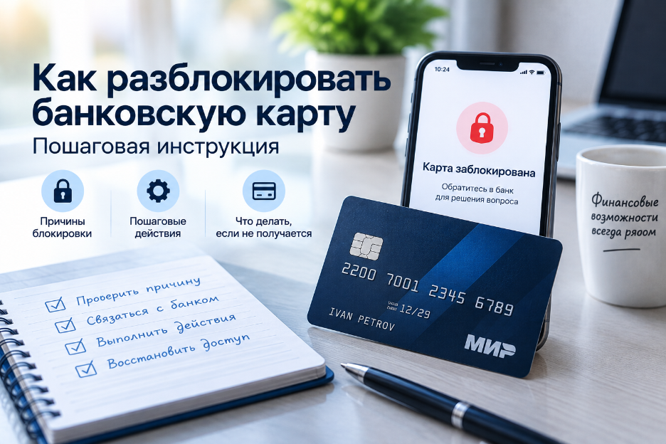 Как разблокировать банковскую карту: пошаговая инструкция